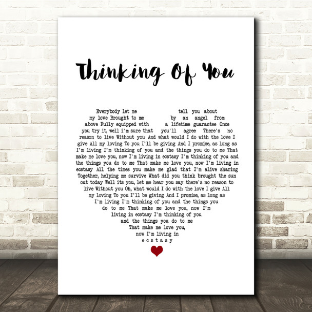 Paul Weller Thinking Of You White Heart Song Lyric Music Print