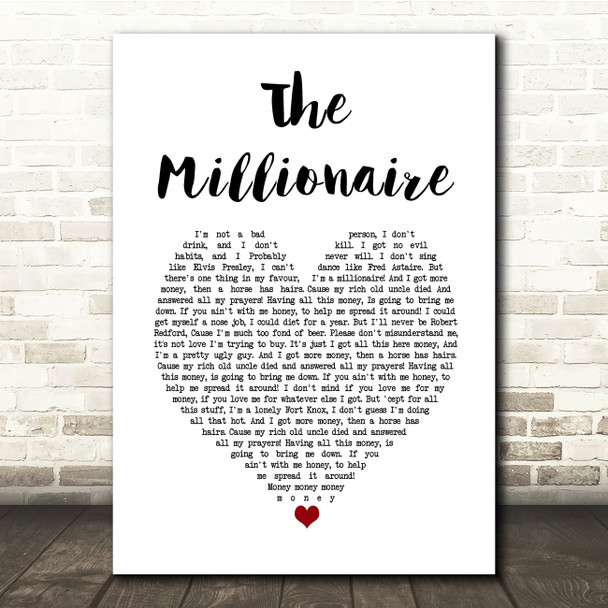 Dr. Hook The Millionaire White Heart Song Lyric Music Print