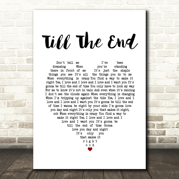 Jessie Ware Till The End White Heart Song Lyric Music Print