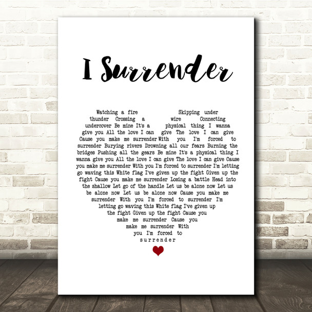 Clare Maguire I surrender White Heart Song Lyric Music Print