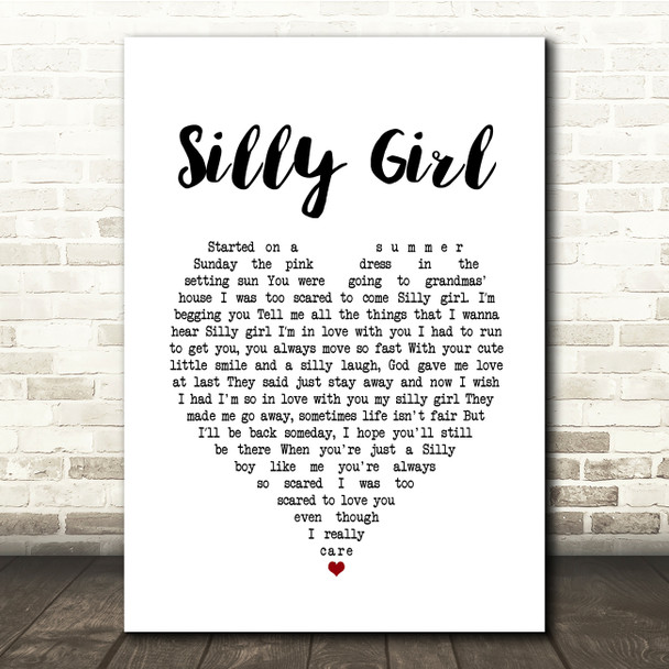 Descendents Silly Girl White Heart Song Lyric Music Print