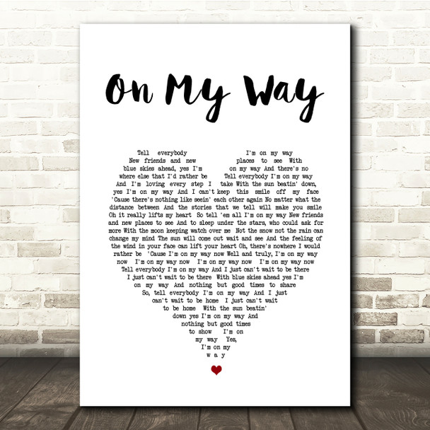 Phil Collins On My Way White Heart Song Lyric Music Print