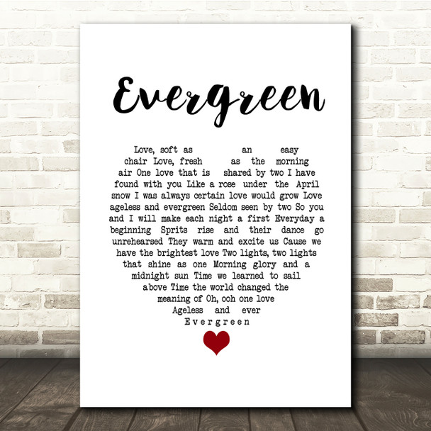 Luther Vandross Evergreen White Heart Song Lyric Music Print