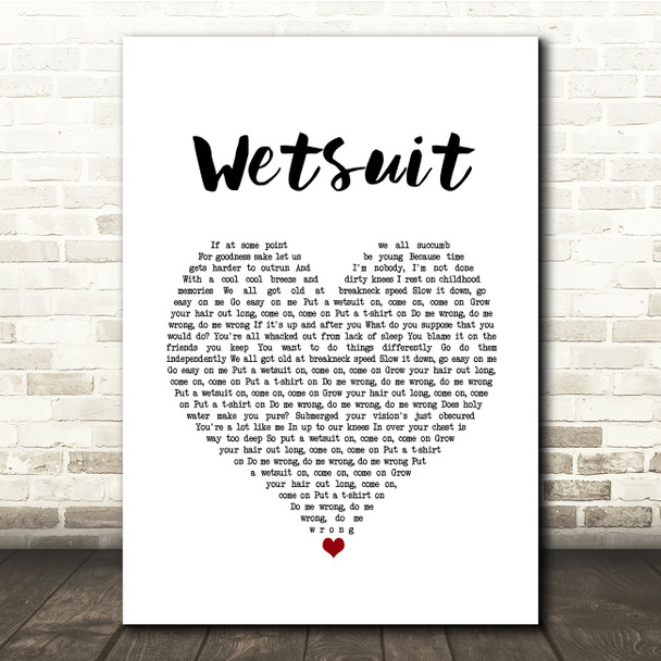 The Vaccines Wetsuit White Heart Song Lyric Music Print