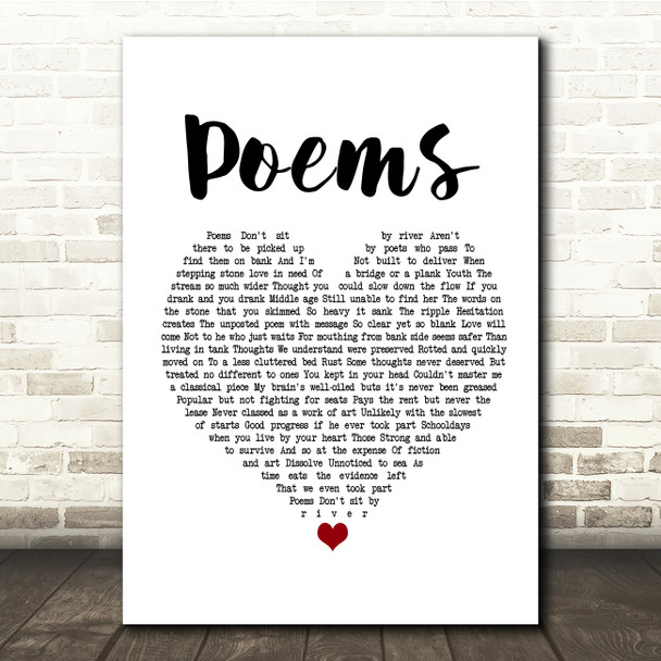 Paul Heaton Poems White Heart Song Lyric Music Print