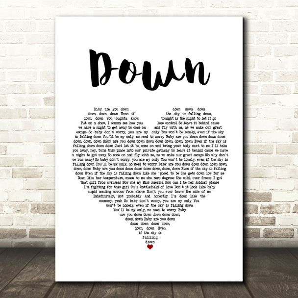 Jay Sean Down White Heart Song Lyric Music Print