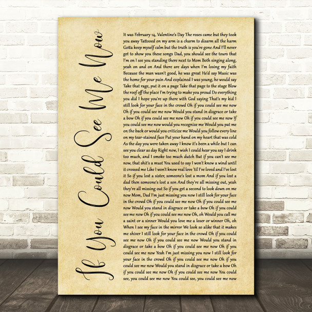 The Script If You Could See Me Now Rustic Script Song Lyric Music Print