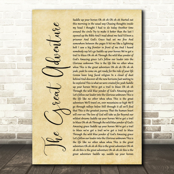 Steven Curtis Chapman The Great Adventure Rustic Script Song Lyric Music Print