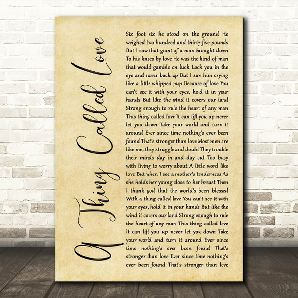 Johnny Cash A Thing Called Love Rustic Script Song Lyric Music Print