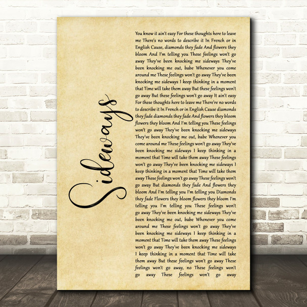 Citizen Cope Sideways Rustic Script Song Lyric Music Print