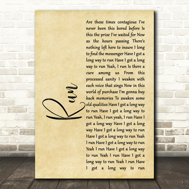 Ed Roland Collective Soul Run Rustic Script Song Lyric Music Print