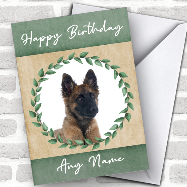 Belgian Shepherd Tervuren Dog Green Animal Personalized Birthday Card