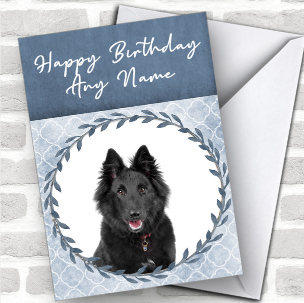 Belgian Shepherd Sheepdog Dog Blue Animal Personalized Birthday Card