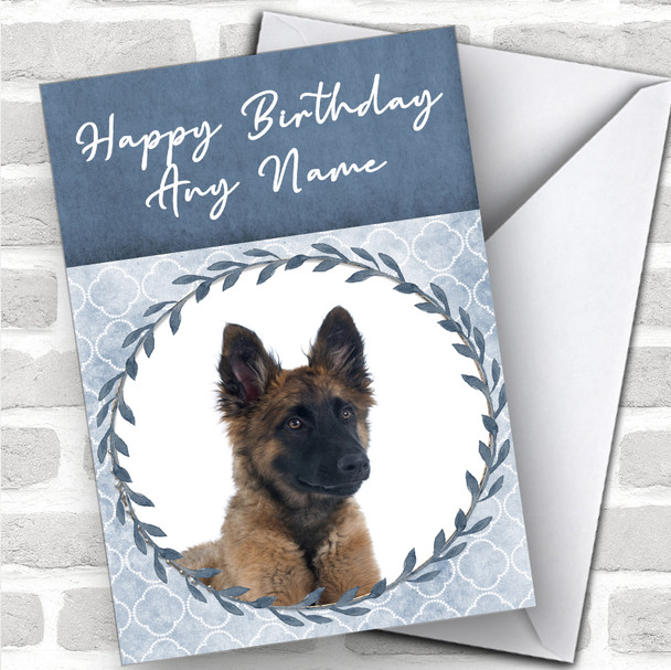 Belgian Shepherd Tervuren Dog Blue Animal Personalized Birthday Card