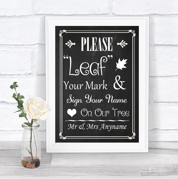 Chalk Style Fingerprint Tree Instructions Personalized Wedding Sign