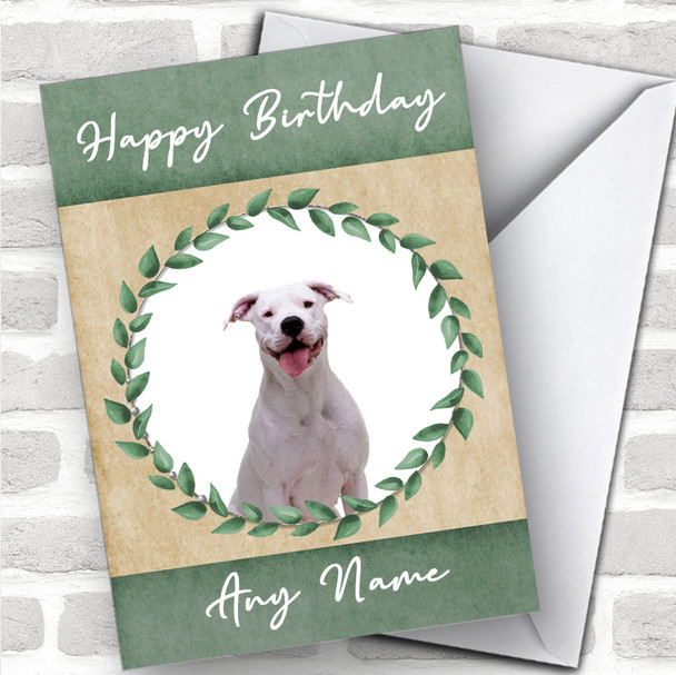Dogo Argentino Dog Green Animal Personalized Birthday Card