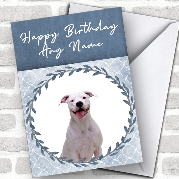 Dogo Argentino Dog Blue Animal Personalized Birthday Card