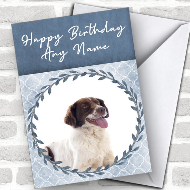 French Spaniel Dog Blue Animal Personalized Birthday Card