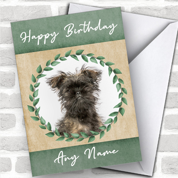 Affenpinscher Dog Green Animal Personalized Birthday Card