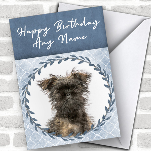 Affenpinscher Dog Blue Animal Personalized Birthday Card