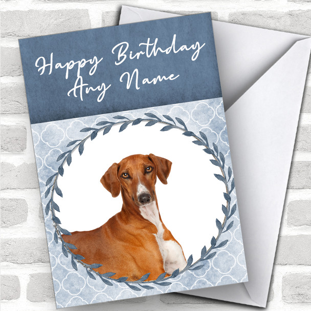 Azawakh Dog Blue Animal Personalized Birthday Card