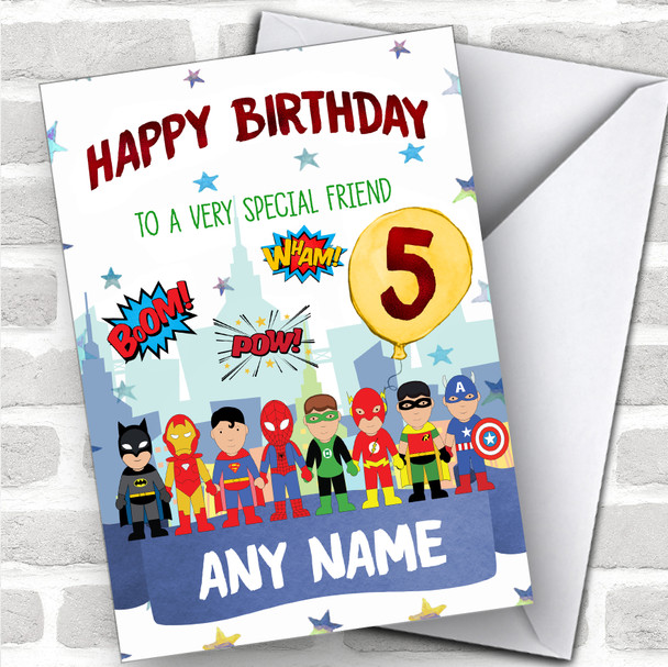 Personalized Boys Birthday Card Superhero 1St 2Nd 3Rd 4Th 5Th 6Th Friend