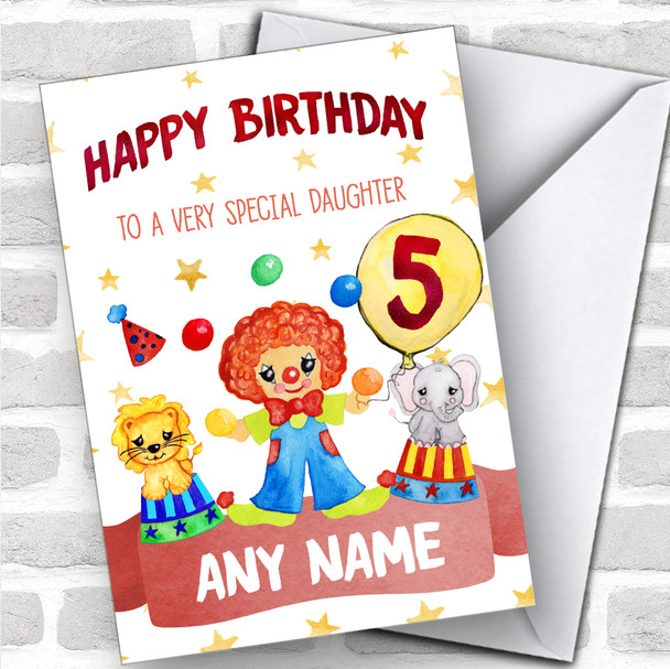 Personalized Girls Birthday Card Circus 1St 2Nd 3Rd 4Th 5Th 6Th Daughter