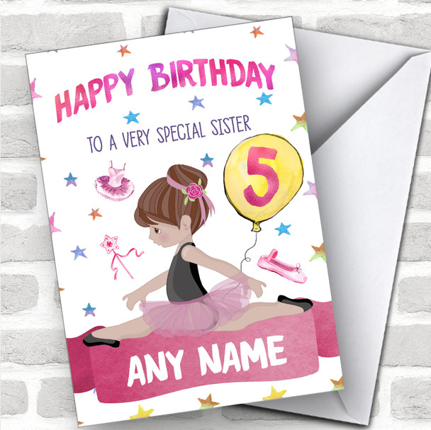 Personalized Girls Birthday Card Ballet 1St 2Nd 3Rd 4Th 5Th 6Th Sister