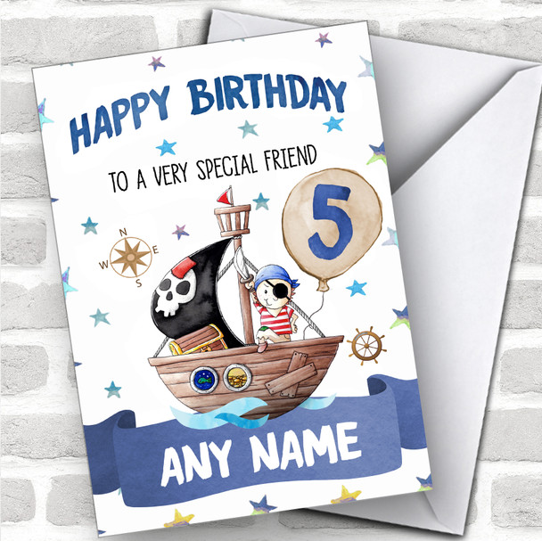 Personalized Boys Birthday Card Pirate 1St 2Nd 3Rd 4Th 5Th 6Th Friend