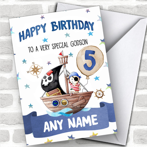 Personalized Boys Birthday Card Pirate 1St 2Nd 3Rd 4Th 5Th 6Th Godson
