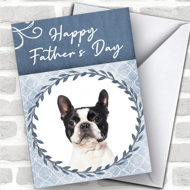 Boston Terrier Dog Traditional Animal Personalized Father's Day Card