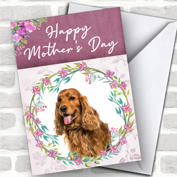 English Cocker Spaniel Dog Traditional Animal Personalized Mother's Day Card