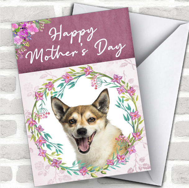 Norwegian Lundehund Dog Traditional Animal Personalized Mother's Day Card