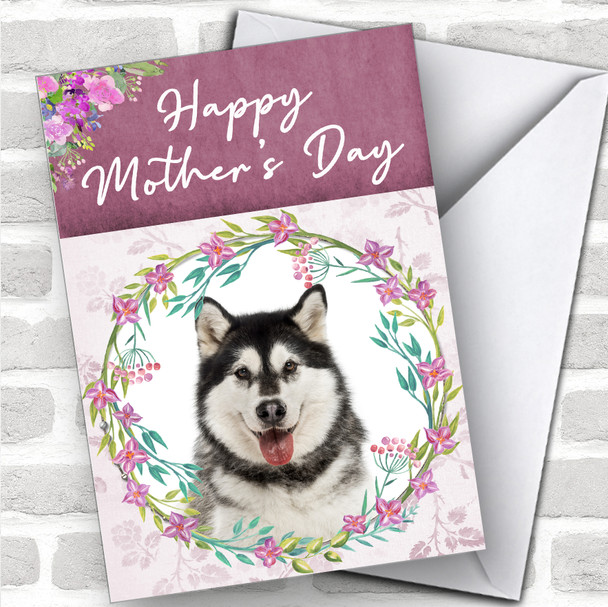 Alaskan Malamute Dog Traditional Animal Personalized Mother's Day Card