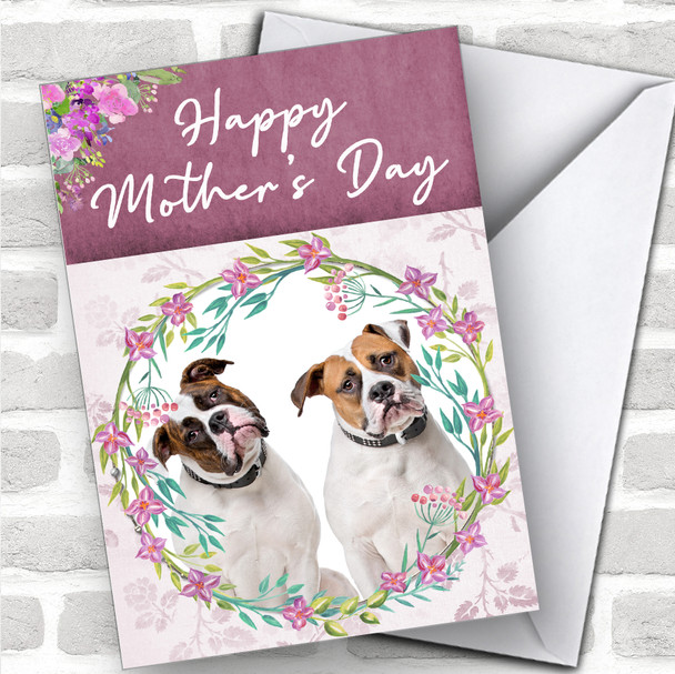 American Bulldog Dog Traditional Animal Personalized Mother's Day Card