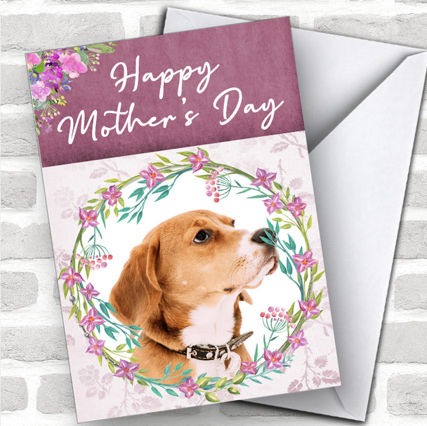 English Foxhound Dog Traditional Animal Personalized Mother's Day Card