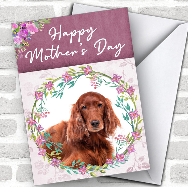 Irish Red Setter Dog Traditional Animal Personalized Mother's Day Card
