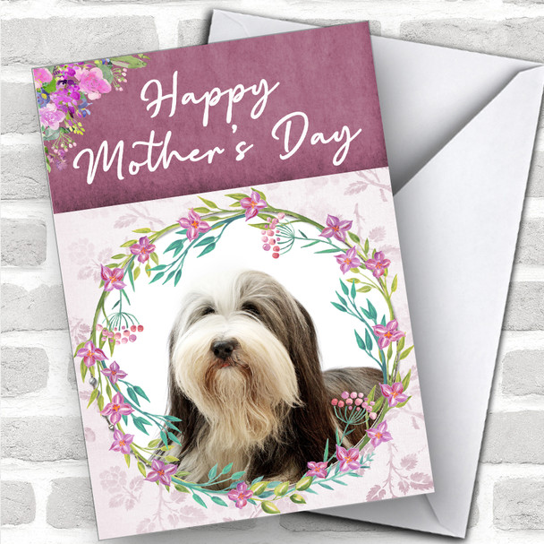 Bearded Collie Dog Traditional Animal Personalized Mother's Day Card