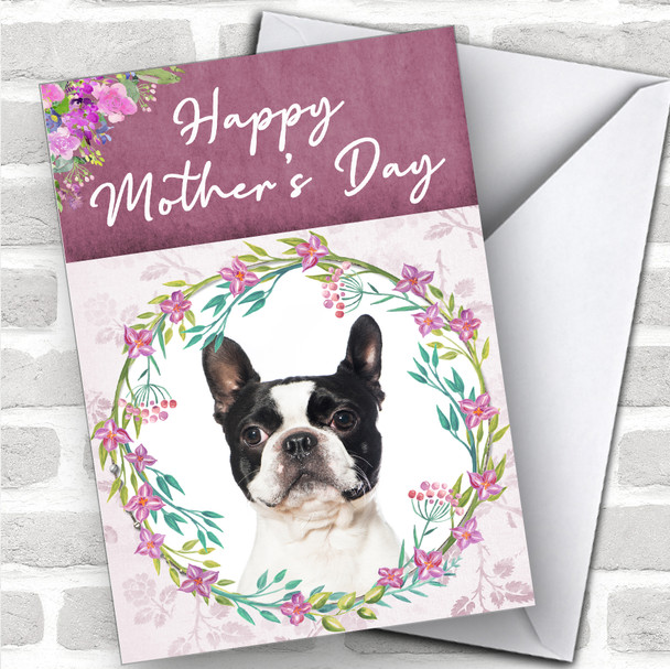 Boston Terrier Dog Traditional Animal Personalized Mother's Day Card