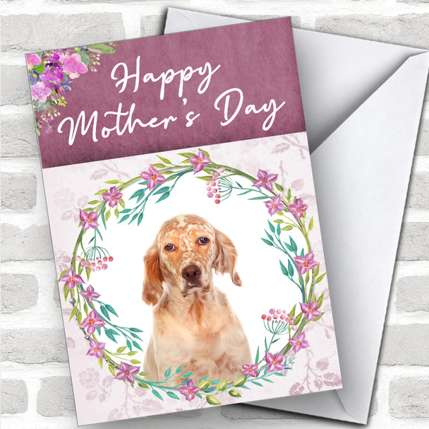English Setter Dog Traditional Animal Personalized Mother's Day Card
