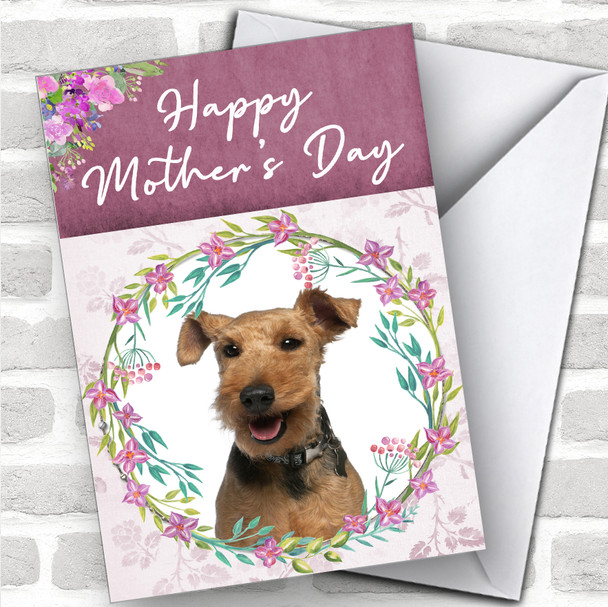 Welsh Terrier Dog Traditional Animal Personalized Mother's Day Card