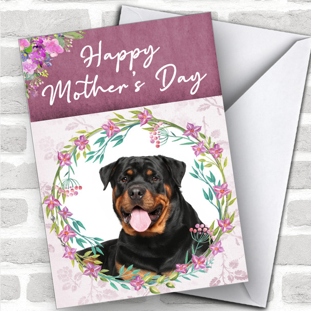 Rottweiler Dog Traditional Animal Personalized Mother's Day Card