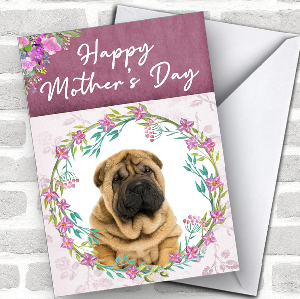 Shar-Pei Dog Traditional Animal Personalized Mother's Day Card