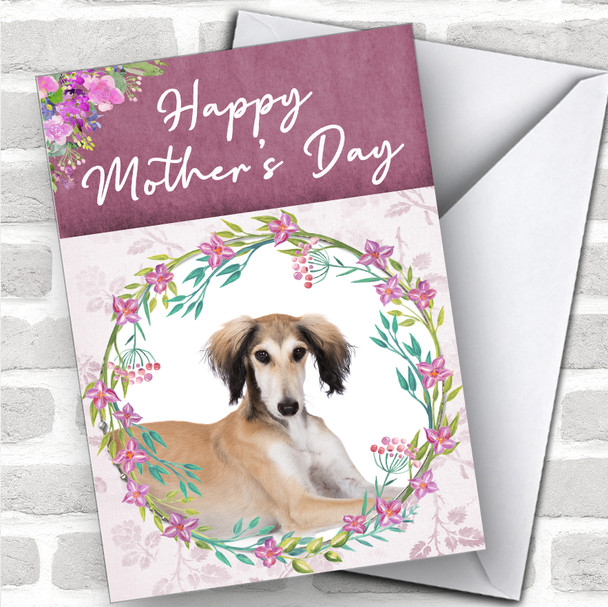 Saluki Dog Traditional Animal Personalized Mother's Day Card