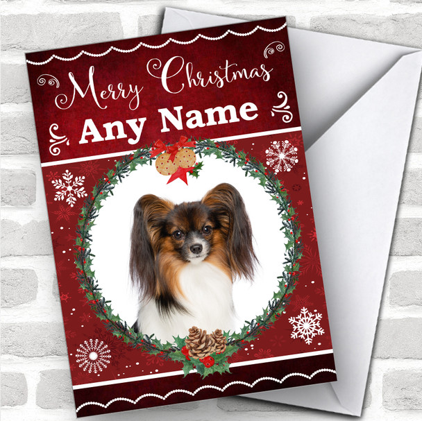 Continental Toy Spaniel Papillon Dog Animal Personalized Christmas Card