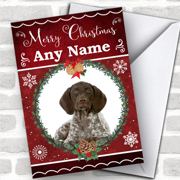 German Shorthaired Pointer Dog Traditional Animal Personalized Christmas Card