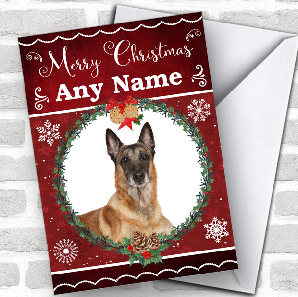 Belgian Shepherd Malinois Dog Traditional Animal Personalized Christmas Card