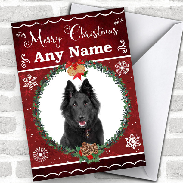 Belgian Shepherd Sheepdog Dog Traditional Animal Personalized Christmas Card