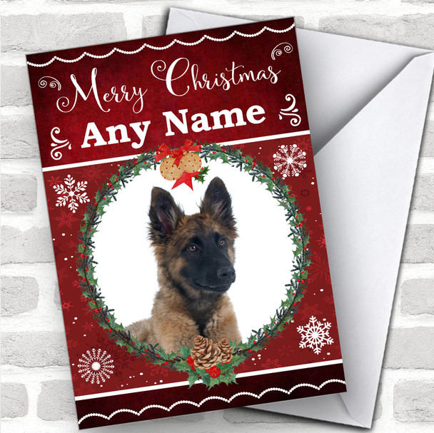 Belgian Shepherd Tervuren Dog Traditional Animal Personalized Christmas Card