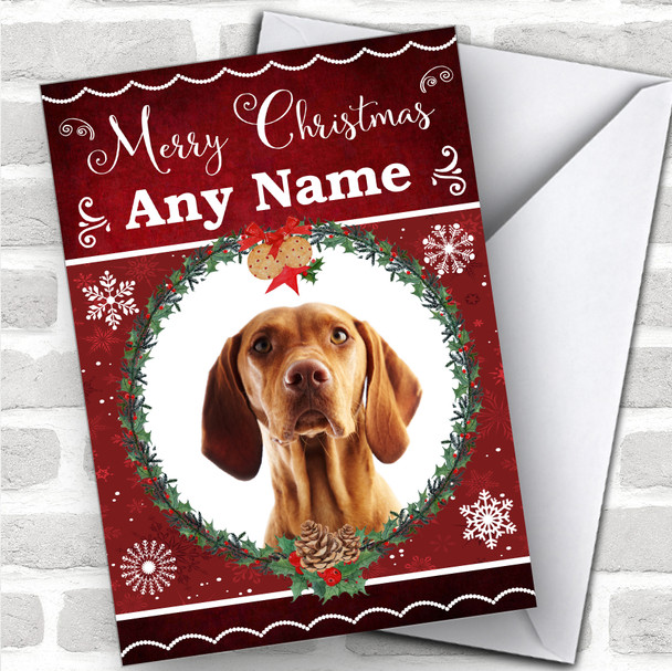 Hungarian Vizsla Pointer Dog Traditional Animal Personalized Christmas Card